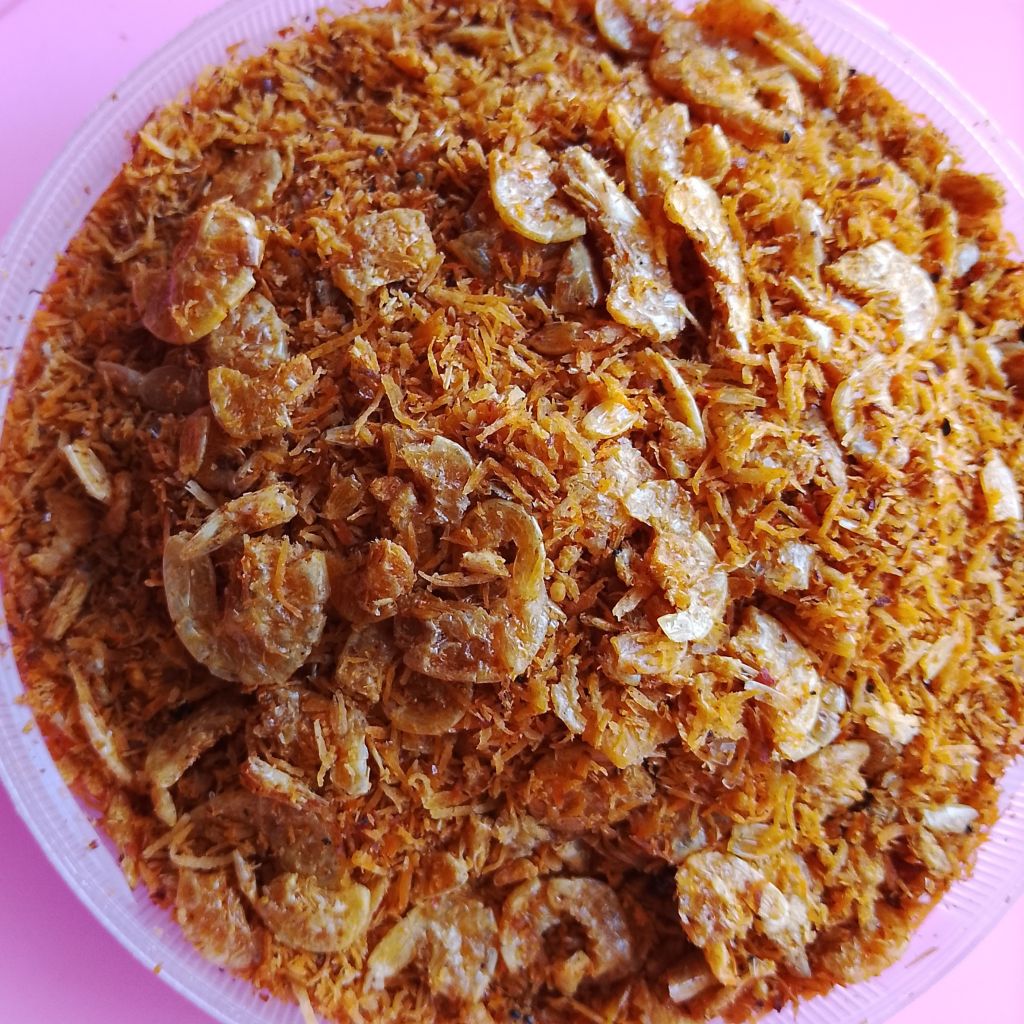 Serudeng udang rebon pedas